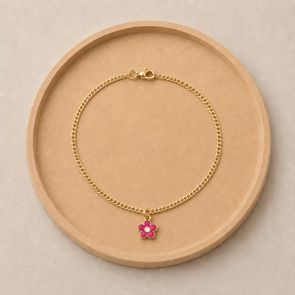 Hot Pink Bloom Anklet