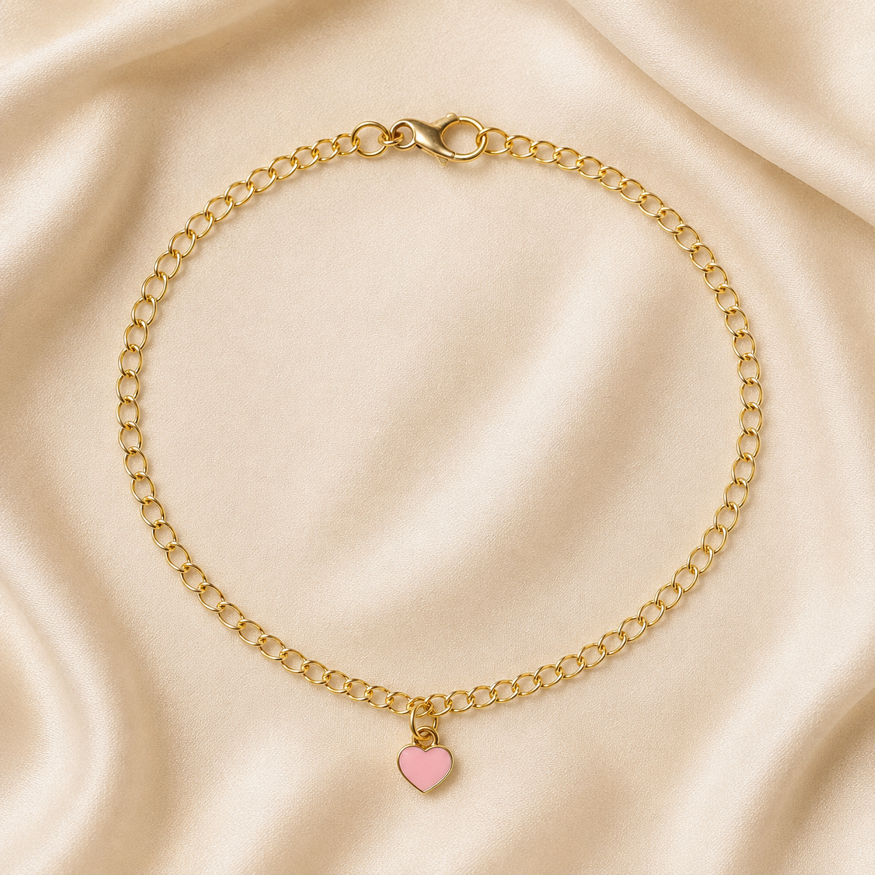 Pink Heart Anklet
