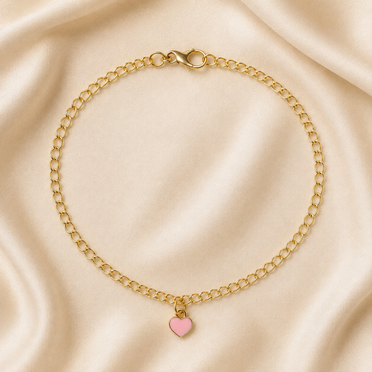 Pink Heart Anklet