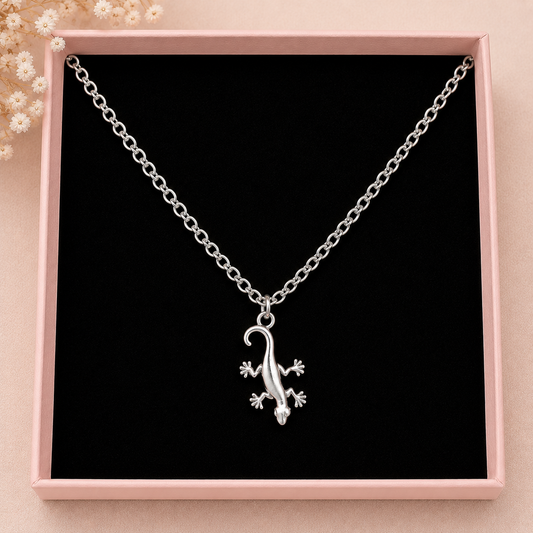 Silver Gecko Necklace
