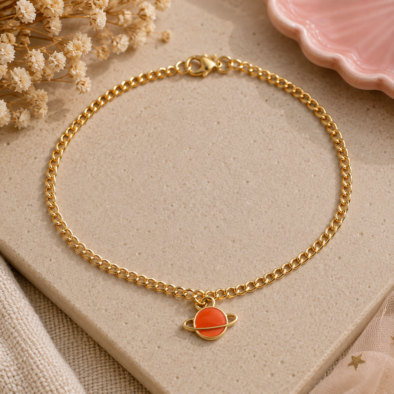 Sunset Saturn Anklet